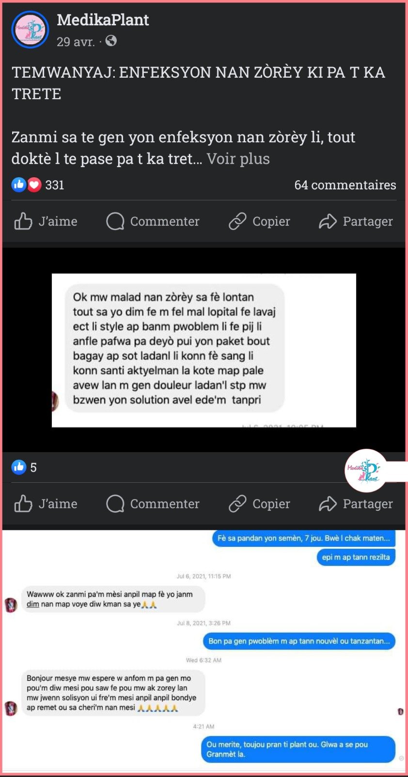 Temwayaj yon manm Hoïs sou WhatsApp