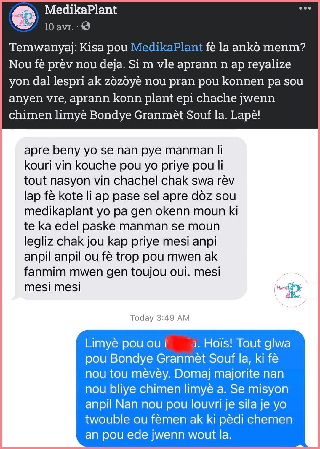 Temwayaj yon manm Hoïs sou WhatsApp